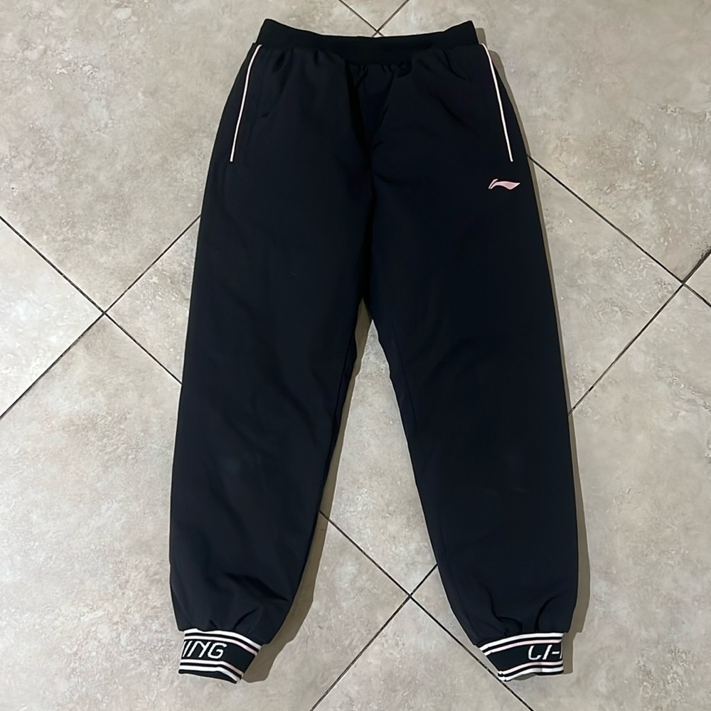 Girls Snow Pants Black with Pink Trim with Pockets Size 4/5